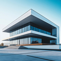 Bâtiment résidentiel et commercial, immeubles de bureaux à trois étages, structure en acier, bâtiment scolaire préfabriqué en verre