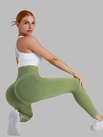 Leggings de sport moulants pour femme, sans couture, taille haute, effet lavé au sable, séchage rapide, effet galbe fessier, pour yoga