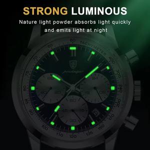 Drioshipping Reloj de pulsera de lujo para hombre Cronógrafo impermeable de alta calidad Característica luminosa Aleación de moda Correa de cuero Cuarzo - Product Image 4
