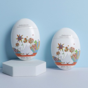 Wholesale Custom Cartoon Logo Printed Empty Cosmetic Sunscreen Cream Skin Care Container Squeeze <b>Plastic</b> 50-200ml Oval <b>Egg</b> - Product Image 3