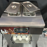 Machine à glace molle de table 110V 220V, 3 poignées, 2+1 saveurs torsadées, pour gelato et yaourt glacé