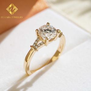 Anillos de Compromiso de Oro Sólido de 14K con Diamantes Cultivados en Laboratorio con Corte Brillante de 1 Quilate y Certificado IGI para Mujer - Product Image 2