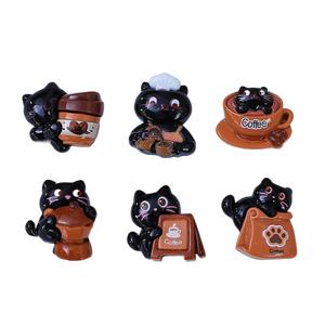 Mignon café chat dessin animé <span class=keywords><strong>bricolage</strong></span> résine pince à cheveux <span class=keywords><strong>bricolage</strong></span> trou chaussures <span class=keywords><strong>fleur</strong></span> indésirable téléphone pendentif accessoires - Product Image 5