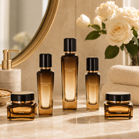 Flacon de lotion tonique pour la peau multicolores personnalisé, pot carré pour crème 30g 50g 40ml 80ml 100ml, emballage en verre