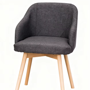Modern <b>Armchair</b> for Home Office & Hotel Comfortable Leisure Chair with Wood Panel Fabric <b>Dining</b> Room Furniture - Product Image 1