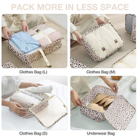 Ensemble de rangement de voyage 7 pièces pour maquillage de voyage avec logo personnalisé Sac cosmétique de lavage Cubes d'emballage Ensemble de sacs de rangement de voyage portables