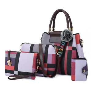 Conjunto de 4 bolsos de mano brillantes para mujer, Cartera de lujo, 4 Uds. - Product Image 1