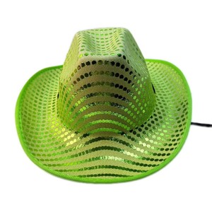 Chapeau de cowboy à paillettes scintillantes, chapeau de <span class=keywords><strong>cowgirl</strong></span> western avec sangle sous le menton pour cosplay et enterrement de vie de jeune fille - Product Image 4