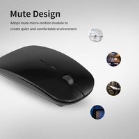 Computer Accessories Hardware Software Computer Gaming Mouse Wireless 2.4ghz Optical Rechargeable Mouse With USB Charging Cable