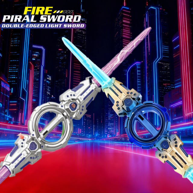 Double-headed Telescopic Light Sword Toy with LED Lights Kids Safe Toy Sword Boys Battle Toys Light-up Toys