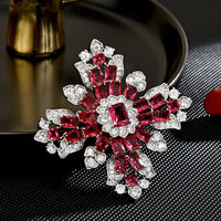 Broche vintage en cuivre et zircon XILIANGFEIZI, motif flocon de neige, accessoire de corsage, vente en gros directe usine, cadeaux de Noël