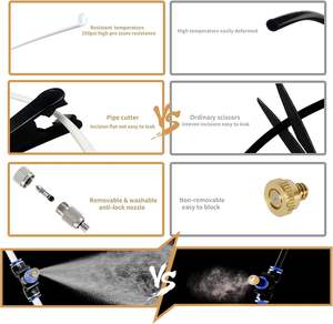 YUJIA SDC048 système de refroidissement par brumisation 15M buses de brouillard en acier inoxydable 1/4 "vitesse du ventilateur Variable à faible bruit 50ft <span class=keywords><strong>tuyau</strong></span> extérieur - Product Image 5