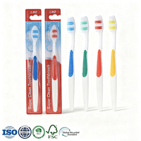 Fabricant de brosses à dents en nylon souple à poils doux, manuelles, en plastique, pour adultes, emballées individuellement, avec logo personnalisé en gros