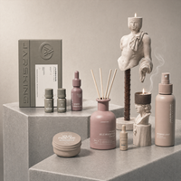 Lot de Bouteilles Vides pour Parfum en Gros – Flacons Diffuseurs en Verre Vides avec Revêtement Rose Mat Morandi – Emballage de Lancement de la Gamme Luxe Scent Line