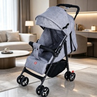 Poussette bébé légère en plastique, système de voyage compact et pliable, grandes roues, portable, capacité de charge 20 kg, 0-3 ans, pour voiture