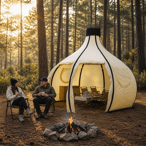 Dôme géodésique de camping de luxe, yourte en forme d'oignon, imperméable, pour glamping, hôtel familial en plein air, résistant au vent, auvergne de réception robuste - Product Image 1