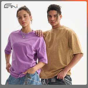 Venta al por mayor OEM 100% algodón para hombre Camiseta de gran tamaño Dtg Print Tee Logo camiseta Heavyweight Stone ácido lavado Vintage camiseta personalizada - Product Image 4