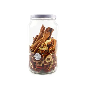 Food grade empty 1000ml 32oz glass pickled gherkin jar with airtight metal lid