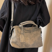 Bolso de Mano de Mujer de Cuero PU Lavado de Fábrica Alibaba 2026, Cierre de Cremallera, Nuevo Diseño, Bolso de Mano Casual Diario de Invierno, Bolso de PU para Exteriores, OEM