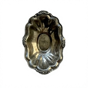 Assiette creuse en argent style floral pour service, vaisselle en laiton pour restaurant et café, compatible lave-vaisselle, pour table. - Product Image 1