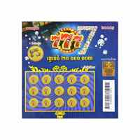 Carte de loterie à gratter 777 Jackpot, carte de visite, impression numérique, noyau en carton, données variables, design gagnant pour l'Amérique du Sud