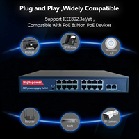 Commutateur PoE 16 ports PoE Alimentation pour caméra IP Point d'accès sans fil Commutateur Gigabit PoE 16 ports