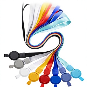 Custom Wholesale Colorful High Quality Retractable Lanyard with Corporate Logo Printed Heat Transfer ABS Material Buckle
