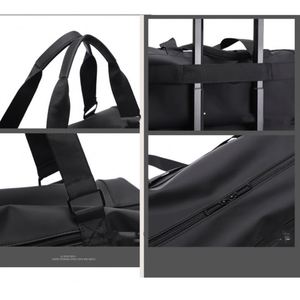 Bolsa de Viaje Deportiva Impermeable de PU con Cierre, Unisex, al por Mayor, OEM, para Gimnasio, Fin de Semana, con Compartimento para Zapatos, Gran Capacidad, Color Sólido - Product Image 4