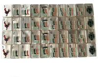 Cartes de Mahjong Thème Équestre avec Motifs Bottes de Cowboy et Trophées, Tuiles de Mahjong en Résine Haute Brillance Style Américain
