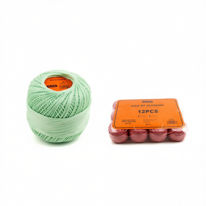 Filo di cotone Ilan N6 colore 21 verde chiaro, confezione da 12 pezzi per uncinetto e lavoro a maglia - Product Image 1