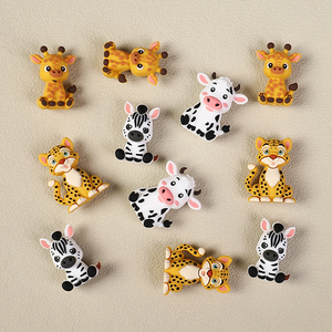 Cuentas con Forma de Animales Adorables para Decoración de Bolígrafos, Diseño de Vaca, Cebra, Jirafa y Leopardo, Suministros de Manualidades 3D Coloridos - Product Image 2