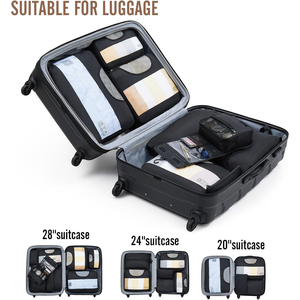 Juego de 9 Cubos de Almacenamiento para Maletas de Viaje de Lona y Poliéster con Logotipo Personalizado, Organizador de Equipaje con Compresión - Product Image 6
