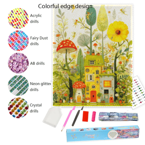 LS 40x50cm 5D tự làm sơn kim cương Kit đầy đủ nhựa vuông/Tròn Cổ Tích AB đặc biệt khoan đầy màu sắc cạnh nhung vải sơn - Product Image 1