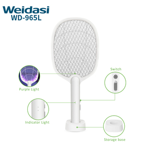 <span class=keywords><strong>Raquette</strong></span> anti-moustiques <span class=keywords><strong>électrique</strong></span> rechargeable USB 2-en-1 avec base de support, tapette à mouches haute tension et destructeur d'insectes, en promotion - Product Image 5