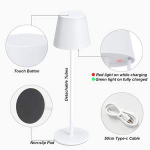 Wholesale Cordless Rechargeable Table 3Colors Stepless Dimming 1200-5200mAh Battery LED <b>Desk</b> Lamp for Bedroom Couple Dinner - Product Image 2
