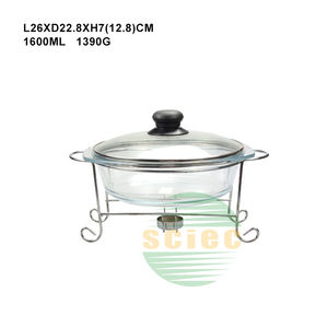 Plat de cuisson rond grand format, plat à lasagne, ensemble de plats de cuisson en verre, grand saladier en verre à double paroi, pot de cuisson - Product Image 5