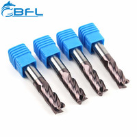 Fresa de carburo BFL de 4 filos, fresa plana HRC55, herramienta de corte para fresado