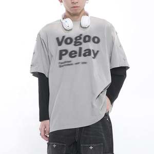 Logo personnalisé Double Couche T-shirt à Manches Longues pour Hommes T-shirt Surdimensionné à Manches Longues pour Hommes 100% Coton - Product Image 1