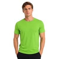 T-shirt brodé pour homme à séchage rapide en maille tricotée, col rond, manches courtes, respirant, décontracté, uni