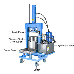 เครื่องกดน้ำผึ้งไฟฟ้าไฮดรอลิก 169 ลิตร / เครื่องกดผลไม้ ตะกร้าสแตนเลส 304 เครื่องสกัดน้ำผลไม้อุตสาหกรรม - Product Image 5