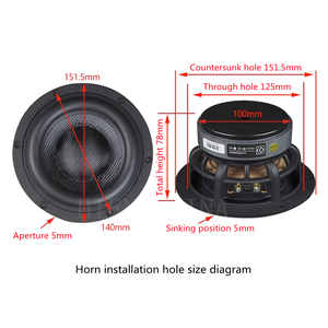 ARS-01 5,25 Zoll Lautsprecher HiFi Subwoofer <span class=keywords><strong>3</strong></span> Division Frequenz Lautsprecher einheit Glasfaser gewebtes Becken Niederfrequenz 60W 4/8Ohm 1PCS - Product Image 6