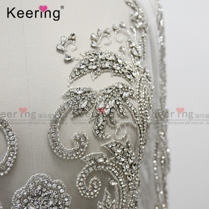 Lớn handmade keering Thủy Tinh Đính Cườm vạt áo Rhinestone đính miếng vá WDP-069 - Product Image 5