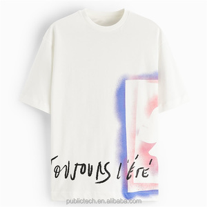 Camisetas de Verano para Hombre, de Algodón Grueso, Talla Grande, 220 Gramos, con Logotipo Personalizado Serigrafiado y Estampado de Grafiti - Product Image 5