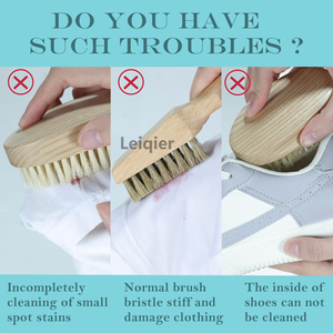 Customized Logo Natural Soft Bristle Wooden Scrub <b>Brushes</b> <b>Clothing</b> <b>Brush</b> for Removing Stubborn Stains on Fabrics Laundry Use - Product Image 5
