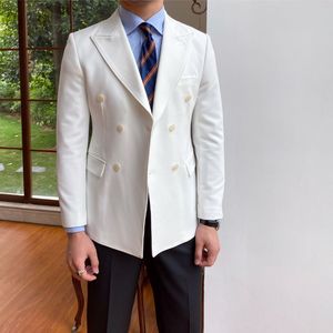 Traje de Negocios de Lana de 3 Piezas <span class=keywords><strong>para</strong></span> Hombre, Chaqueta, Chaleco y Pantalones, Antiarrugas, con un Botón, Solapa, Corte Ajustado, Trajes de Boda <span class=keywords><strong>para</strong></span> <span class=keywords><strong>Caballero</strong></span> - Product Image 6