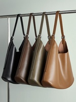 Sac fourre-tout d'épaule de luxe en cuir véritable, grande capacité, pour femme, décontracté, tendance, avec fermoir magnétique, idéal pour l'hiver