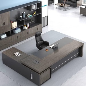 Escritorio Ejecutivo Moderno Minimalista en Forma de L, Combinación de Silla de Oficina para Gerente 8856 - Product Image 1