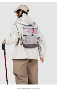 Casual Outdoor Fashion Geometric Pattern Zipper Closure Waterproof Polyester Large Capacity Export Unisex Travel Sports <b>Backpack</b> - Product Image 2