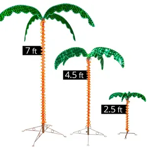 Garden Tree Lights 7ft Tall Deluxe LED Lighted Palm Trees Outdoor Garden Party Decoration Holiday Light Camping Tree Light