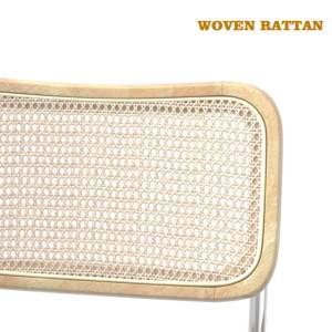 Juego DB de 2 sillas de comedor de cuero gris con respaldo alto y esponja de alta densidad para comedor, sala de estar o dormitorio - Product Image 4